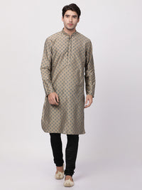 Thumbnail for Vastramay Men's Beige Cotton Blend Kurta Pyjama Set - Distacart