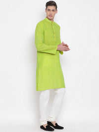 Thumbnail for Vastramay Men's Green Pure Cotton Kurta Pyjama Set - Distacart