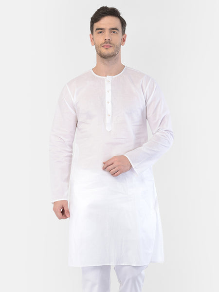 Vastramay Men's White Cotton Addi Kurta - Distacart