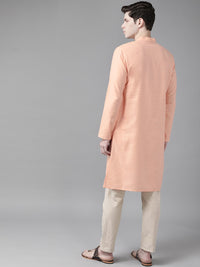 Thumbnail for Shvaas By Vastramay Men's Orange Organic Cotton Kurta - Distacart