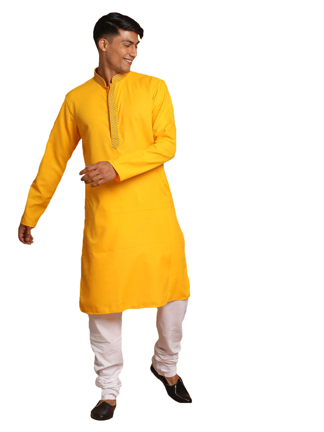 Yellow white best sale kurta pajama