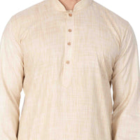 Thumbnail for Vastramay Men's Beige Cotton Blend Kurta Pyjama Set - Distacart