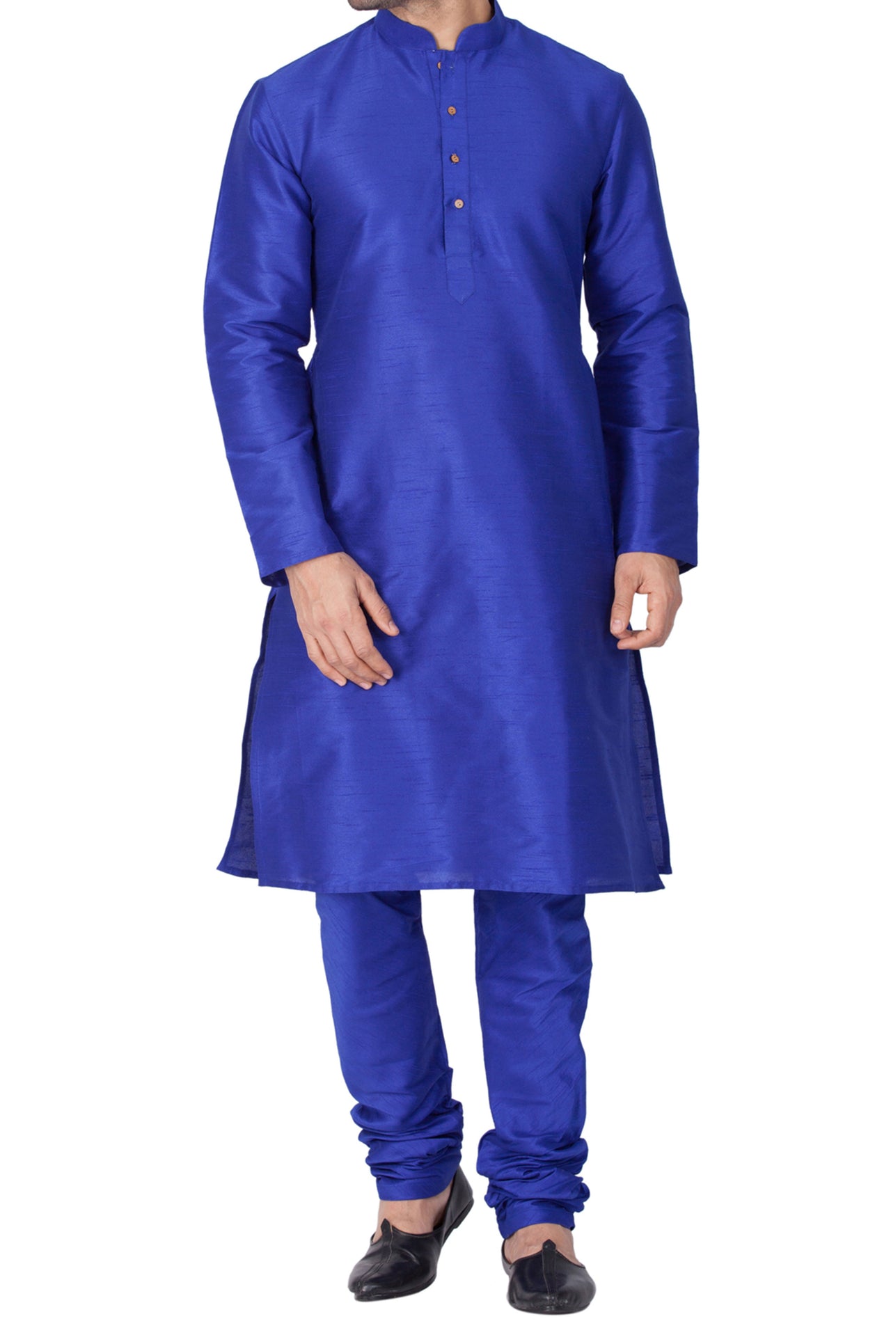 Vastramay Men's Blue Silk Blend Kurta Pyjama Set - Distacart