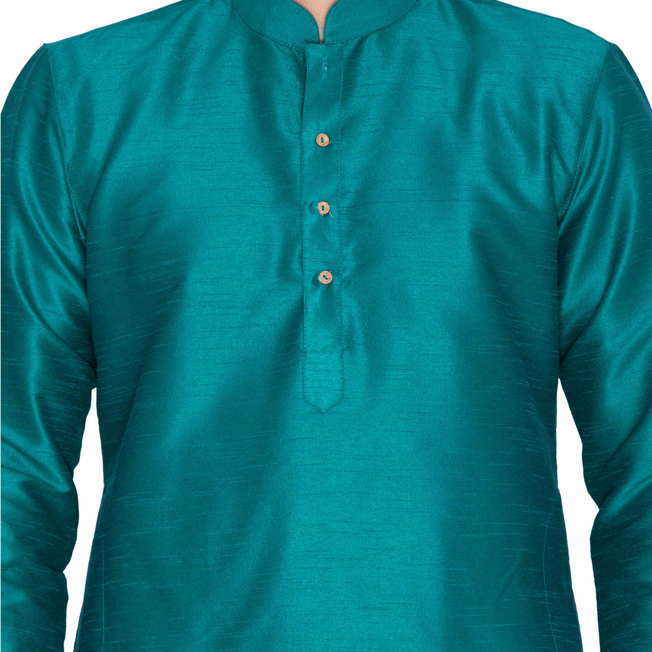 Vastramay Men's Green Silk Blend Kurta Pyjama Set - Distacart