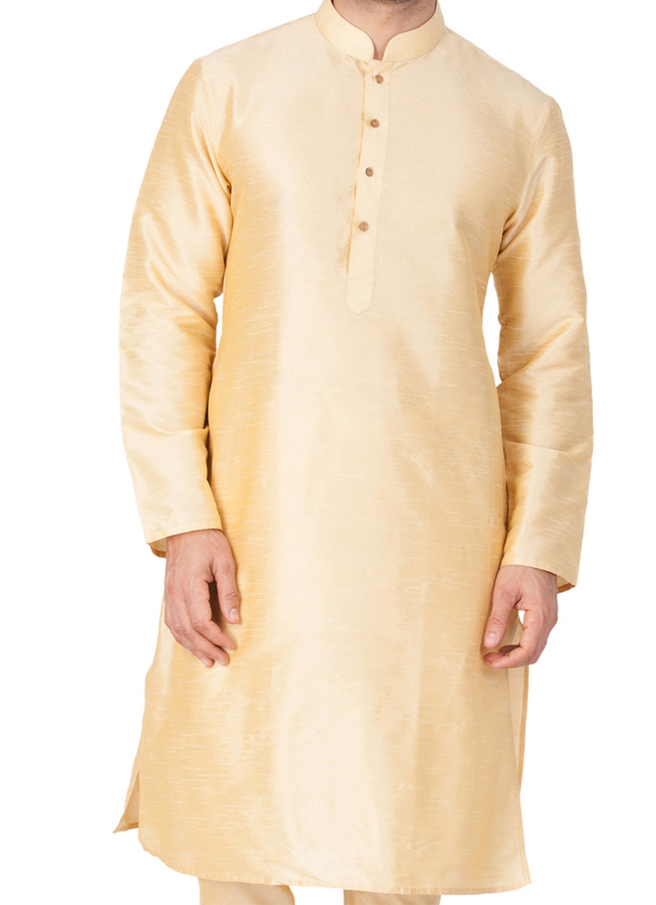 Vastramay Men's Gold Silk Blend Kurta - Distacart