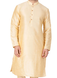 Thumbnail for Vastramay Men's Gold Silk Blend Kurta - Distacart