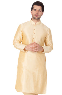 Thumbnail for Vastramay Men's Gold Silk Blend Kurta - Distacart