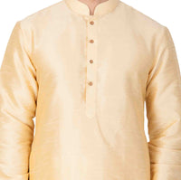 Thumbnail for Vastramay Men's Gold Silk Blend Kurta and Dhoti Set - Distacart