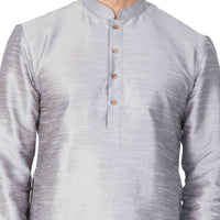 Thumbnail for Vastramay Men's Grey Silk Blend Kurta Pyjama Set - Distacart