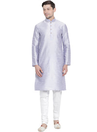 Thumbnail for Vastramay Men's Light Blue Silk Blend Kurta Pyjama Set - Distacart