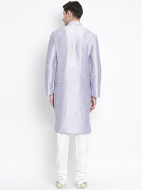 Thumbnail for Vastramay Men's Light Blue Silk Blend Kurta Pyjama Set - Distacart