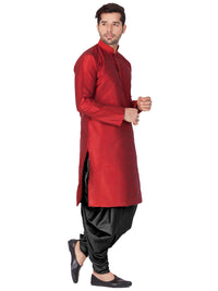 Thumbnail for Vastramay Men's Maroon Silk Blend Kurta and Dhoti Set - Distacart