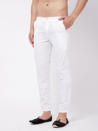 Thumbnail for Vastramay Men's White Cotton Pant Style Pyjama - Distacart