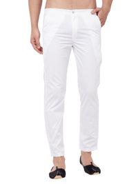 Thumbnail for Vastramay Men's White Cotton Pant Style Pyjama - Distacart