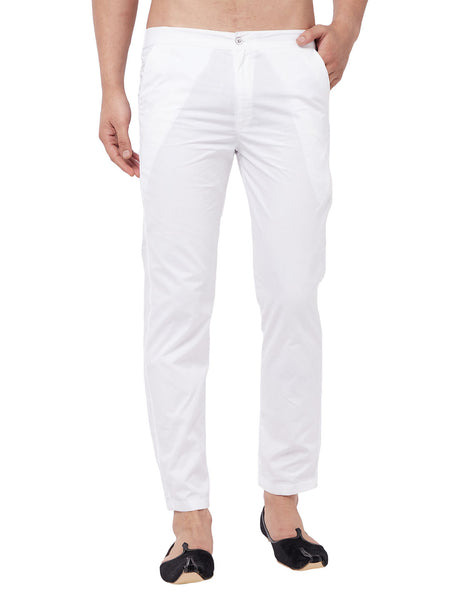 Vastramay Men's White Cotton Pant Style Pyjama - Distacart