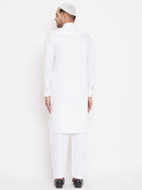 Thumbnail for Vastramay Men's White Cotton Blend Pathani Kurta Set - Distacart