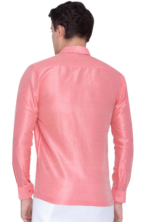 Pink silk best sale shirt mens