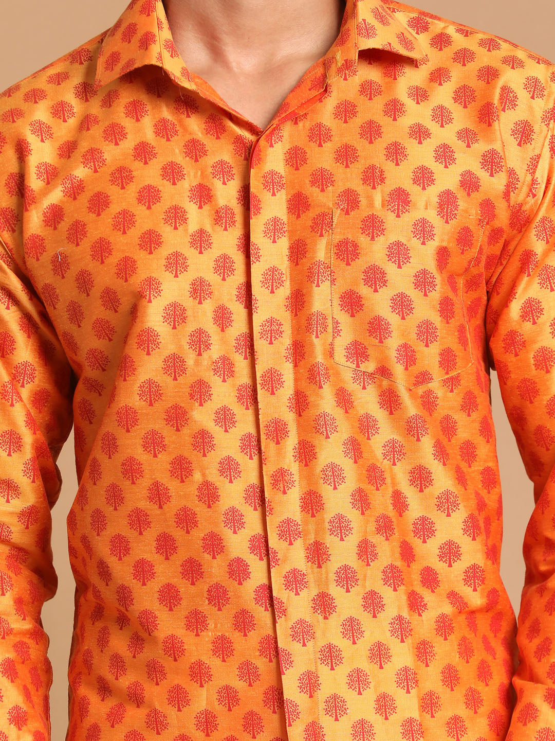 Orange hot sale pattern shirt