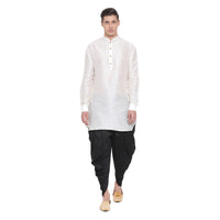 Thumbnail for Vastramay Men's Cream Silk Blend Kurta and Dhoti Set - Distacart