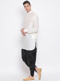 Thumbnail for Vastramay Men's Cream Silk Blend Kurta and Dhoti Set - Distacart