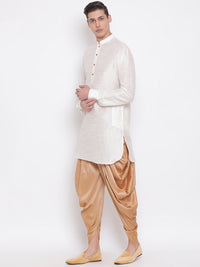 Thumbnail for Vastramay Men's Cream Silk Blend Kurta and Dhoti Set - Distacart