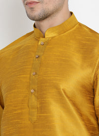 Thumbnail for Vastramay Men's Gold Silk Blend Kurta and Dhoti Set - Distacart