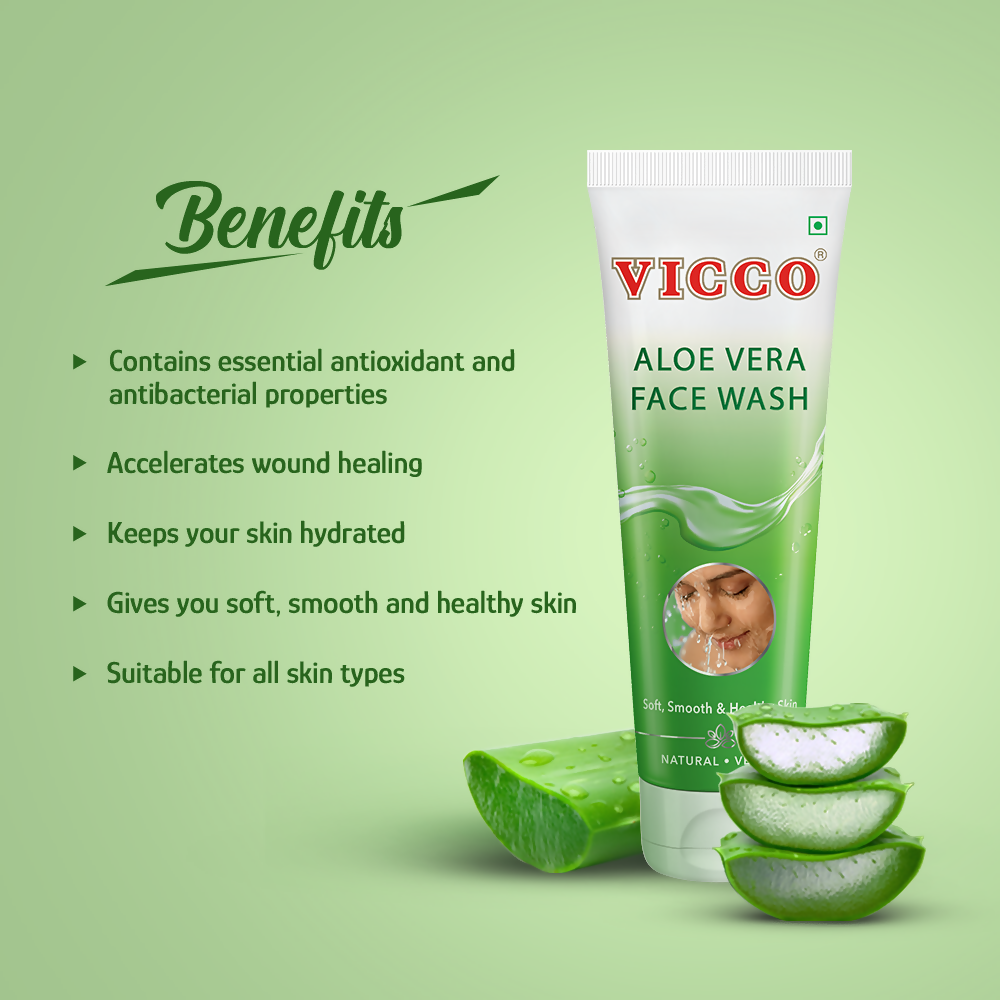 Vicco Aloe Vera Face Wash - Distacart