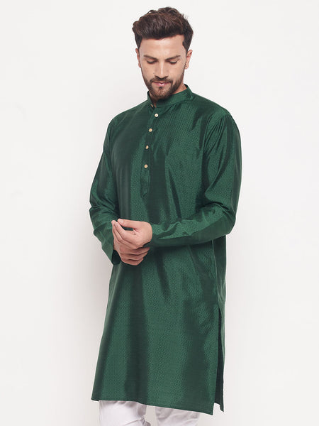 VM by Vastramay Men's Green Silk Blend Kurta - Distacart