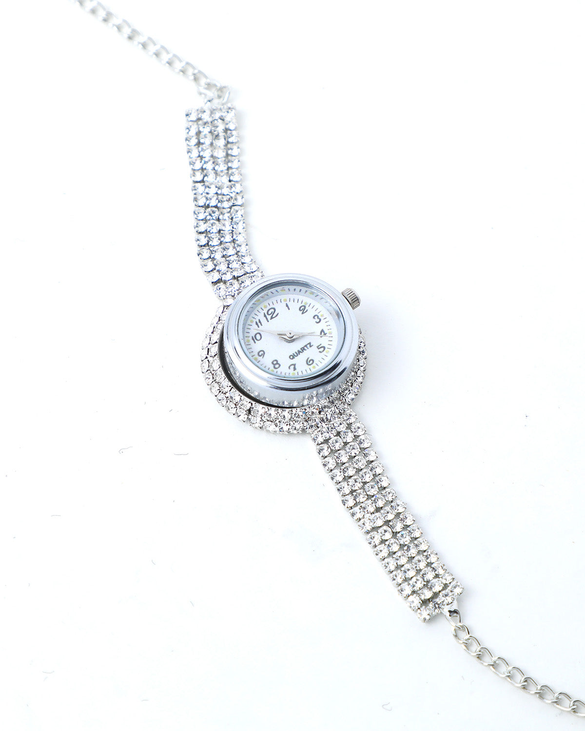 Black Agate & Crystal Charm Bracelet Watch