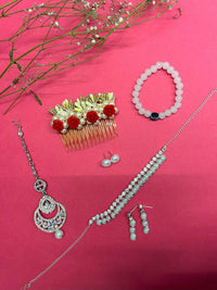 Thumbnail for VOJ Valantine Gift Set of Silver Plated and Pearl Jewellery - Distacart