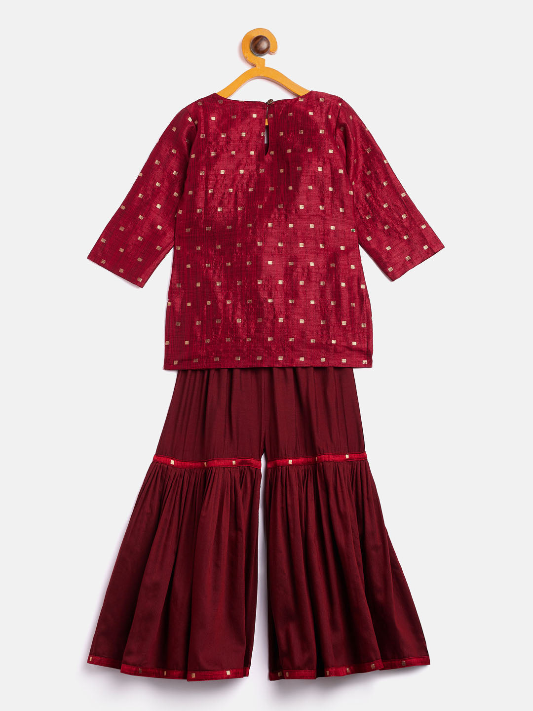 Vastramay Zari Buta Self Design Kurta With Sharara For Girls - Distacart