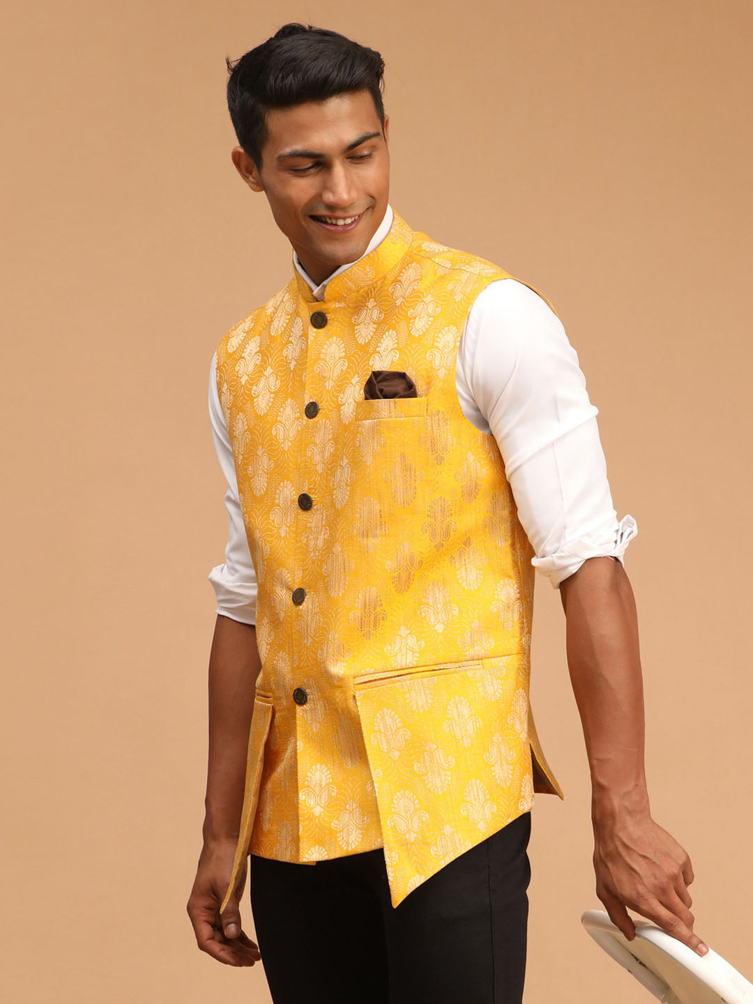 Yellow Nehru Jackets - Buy Yellow Nehru Jackets online in India