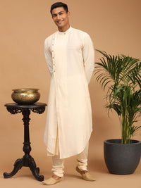 Thumbnail for Shrestha By Vastramay Men's Cream Viscose Jacket, Kurta And Pyjama Set - Distacart