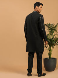 Thumbnail for Shrestha By Vastramay Men's Black Viscose Kurta Pyjama Set - Distacart