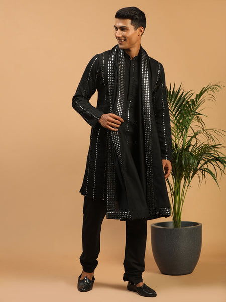 Shrestha By Vastramay Men's Black Viscose Kurta, Pyjama & Dupatta Set - Distacart