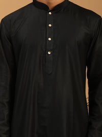 Thumbnail for Shrestha By Vastramay Men's Black Viscose Kurta Pyjama Set - Distacart