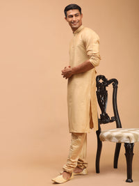 Thumbnail for Shrestha By Vastramay Men's Rose Gold Viscose Kurta Pyjama Set - Distacart