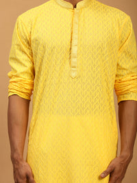 Thumbnail for Shrestha by Vastramay Men's Yellow Cotton Kurta - Distacart