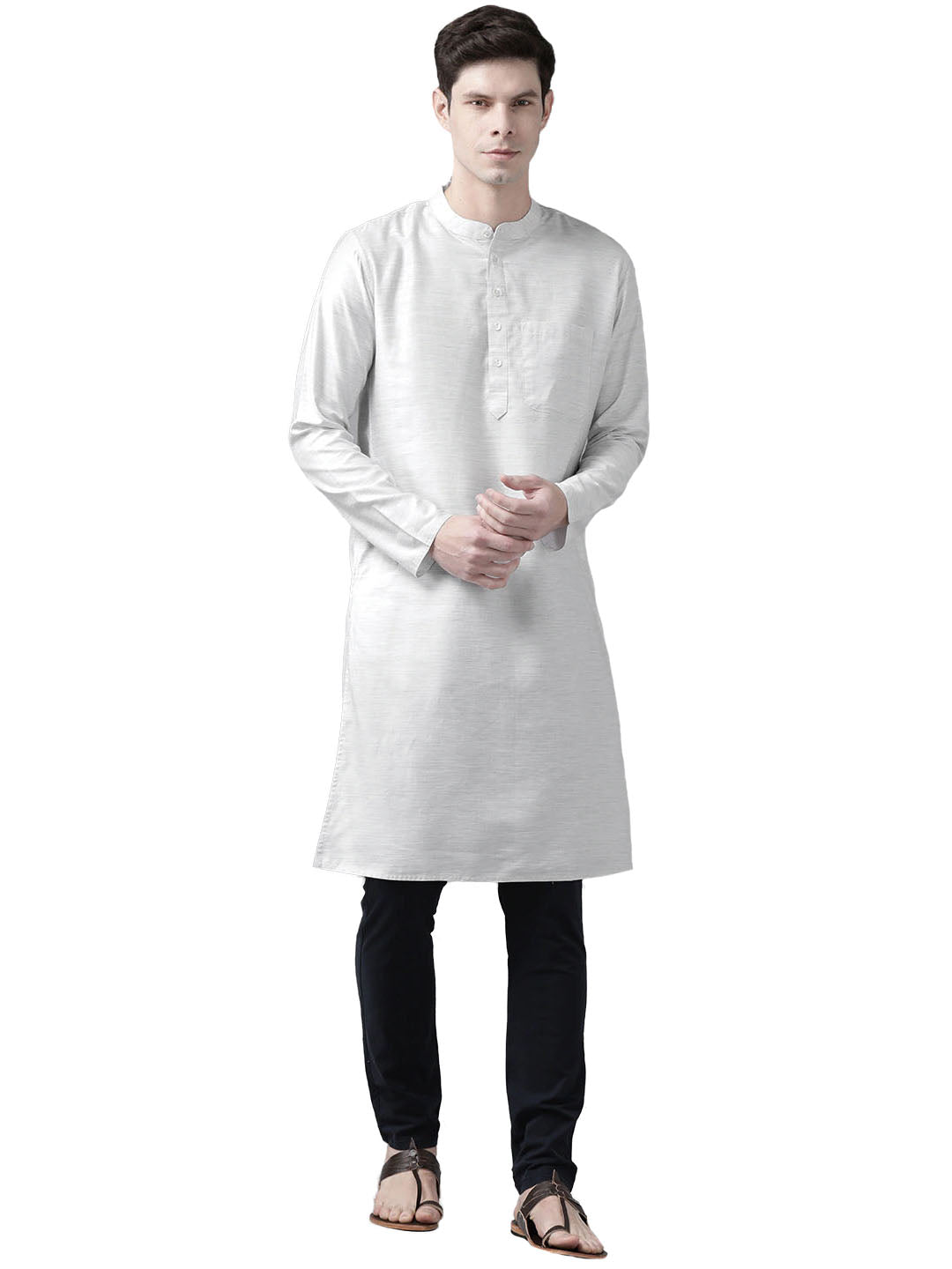 Shvaas By Vastramay Men's Grey Organic Cotton Kurta - Distacart