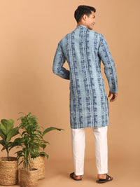 Thumbnail for Shvaas by Vastramay Men's Indigo Blue And White Cotton Kurta Pyjama Set - Distacart