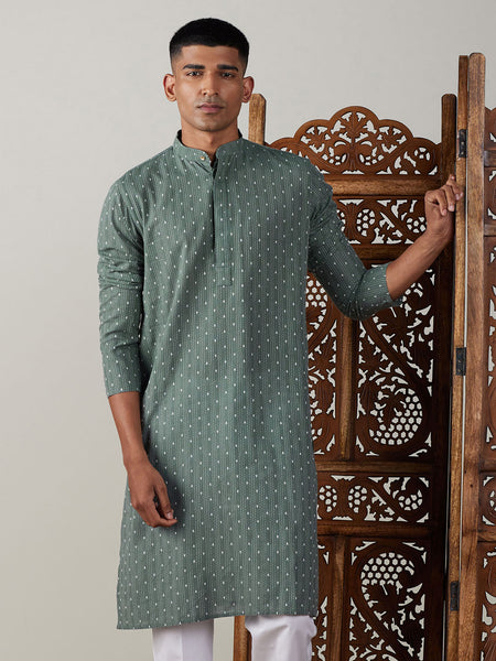 Shvaas by Vastramay Men's Green Cotton Kurta - Distacart