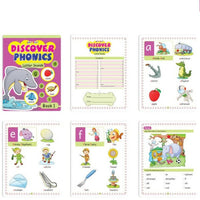 Thumbnail for Jolly Kids Discover Phonics Book Set (Set of 5) | Vowel Letter Sounds | Word Families | Consonant Blends | Phonic Readers | Ages 3-8 Years - Distacart
