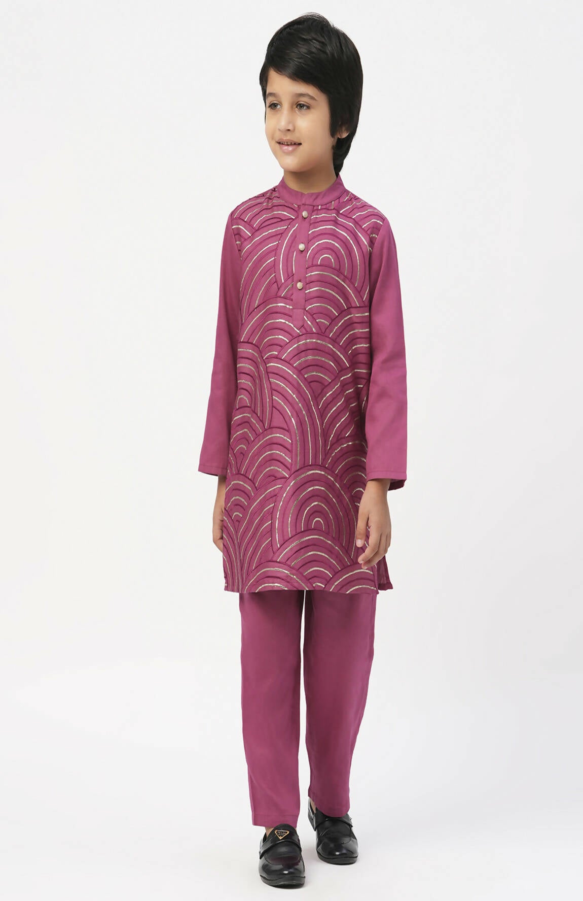 Lil Drama Bollywood Tadka Wine Kurta Pant Set For Boys - Distacart