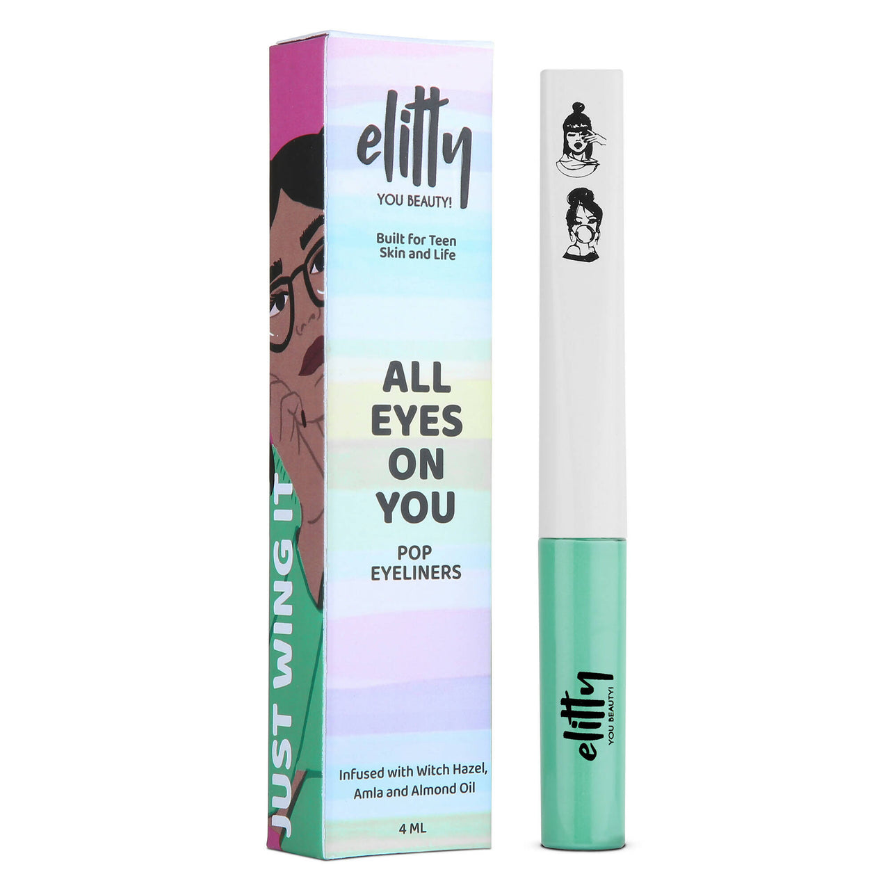 Elitty Cyan Green Pop Color Matte Finish Liquid Eyeliner - High Maintenance-Cyan Green - Distacart