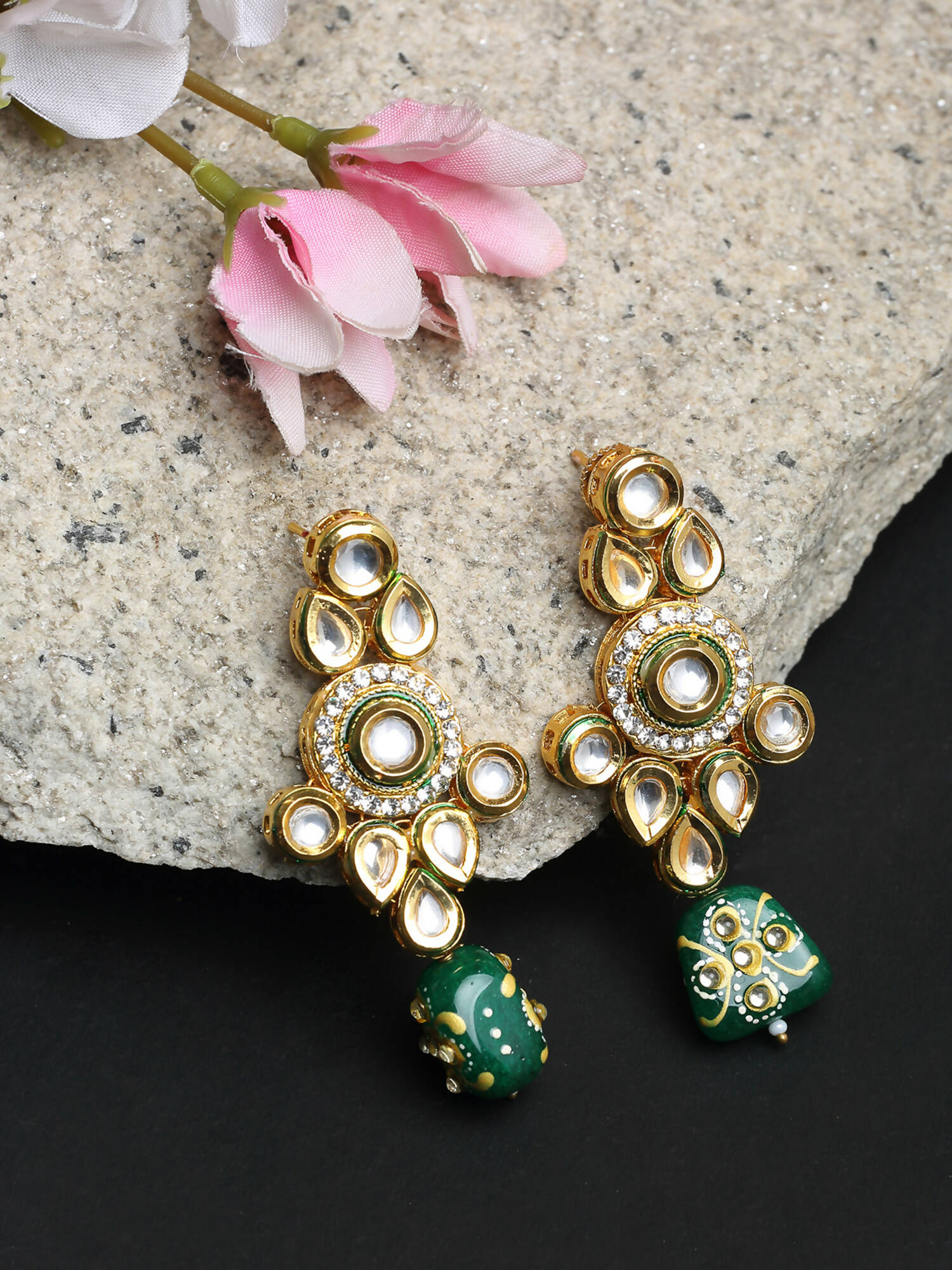 Buy Shop Now Multi Kundan Earrings Online From Surat Wholesale Shop.