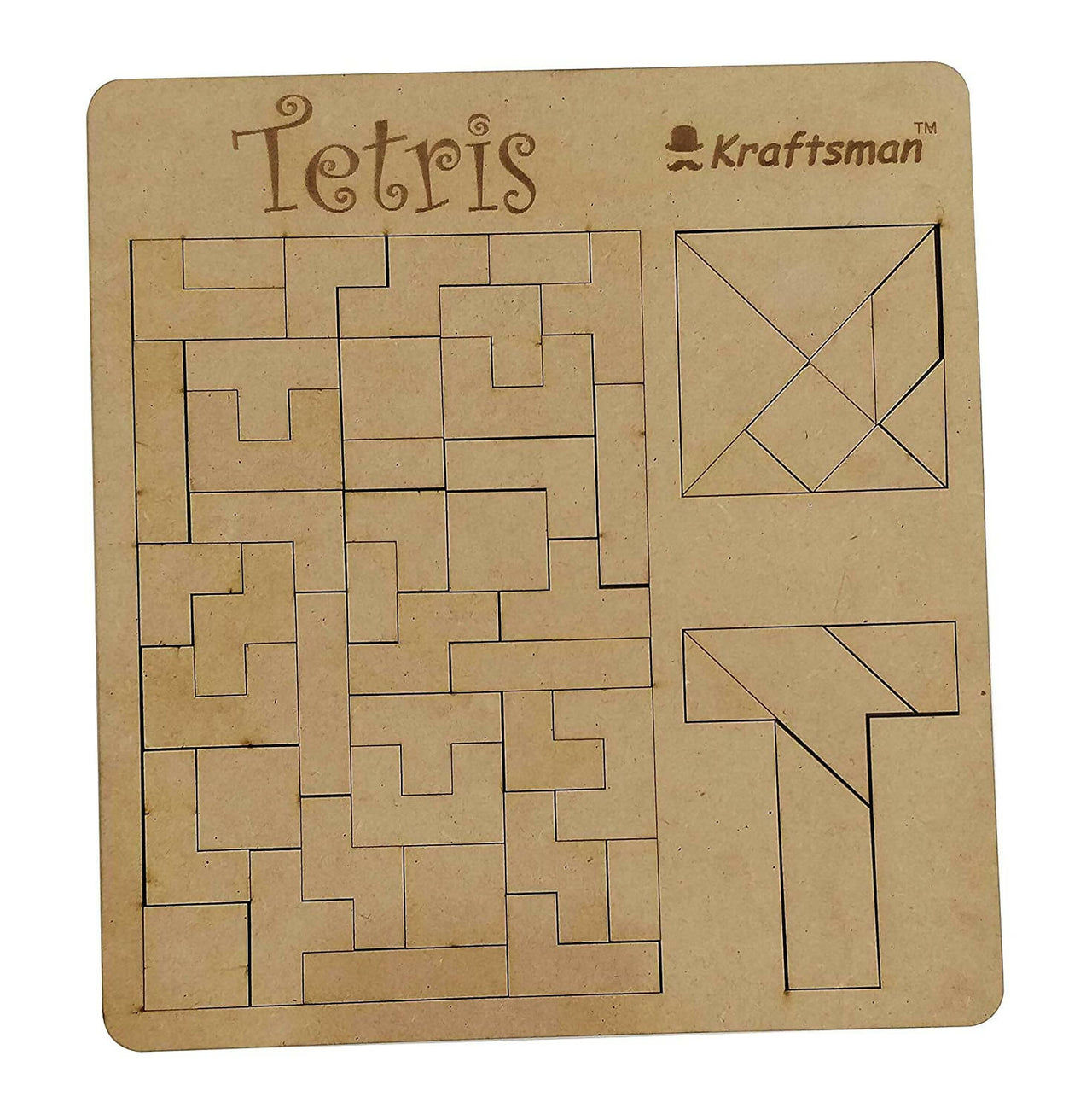 Kraftsman Wooden Tetris Block Jigsaw Puzzle Board | Made In India (Tetris, Tangram, T Puzzle) - Distacart