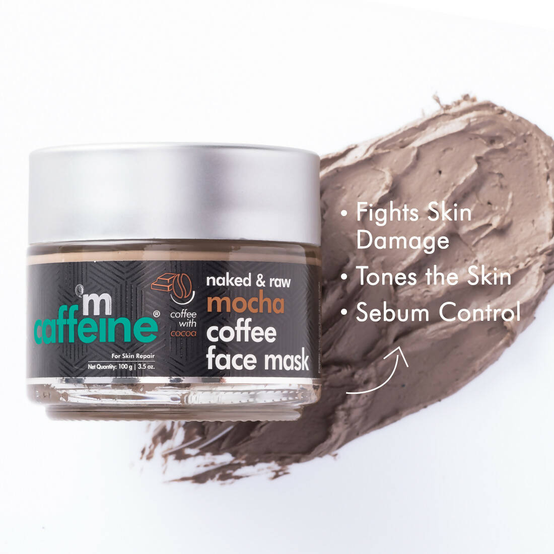 mCaffeine Naked & Raw Mocha Coffee Face Mask For Skin Repair - Distacart