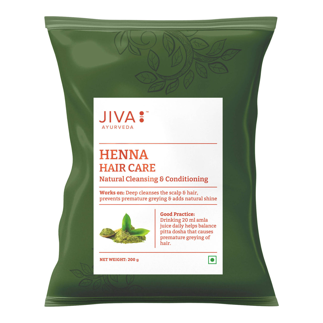 Jiva Ayurveda Henna Hair Care Powder - Distacart