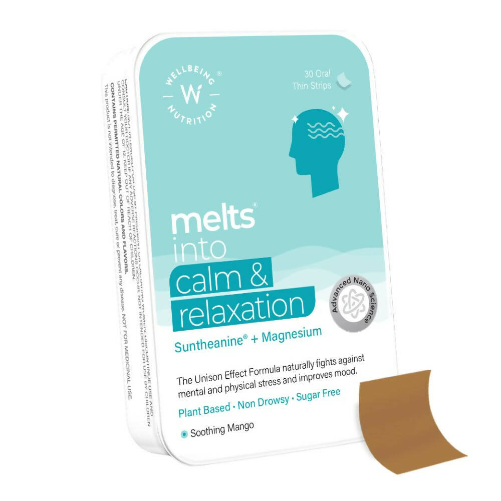 Wellbeing Nutrition Melts Calm & Relaxation Oral Strips-Soothing Mango Flavor - Distacart