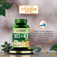 Thumbnail for Himalayan Organics Vitamin D3 + K2 Promote Healthy Bones Nutraceutical: 120 Tablets Online